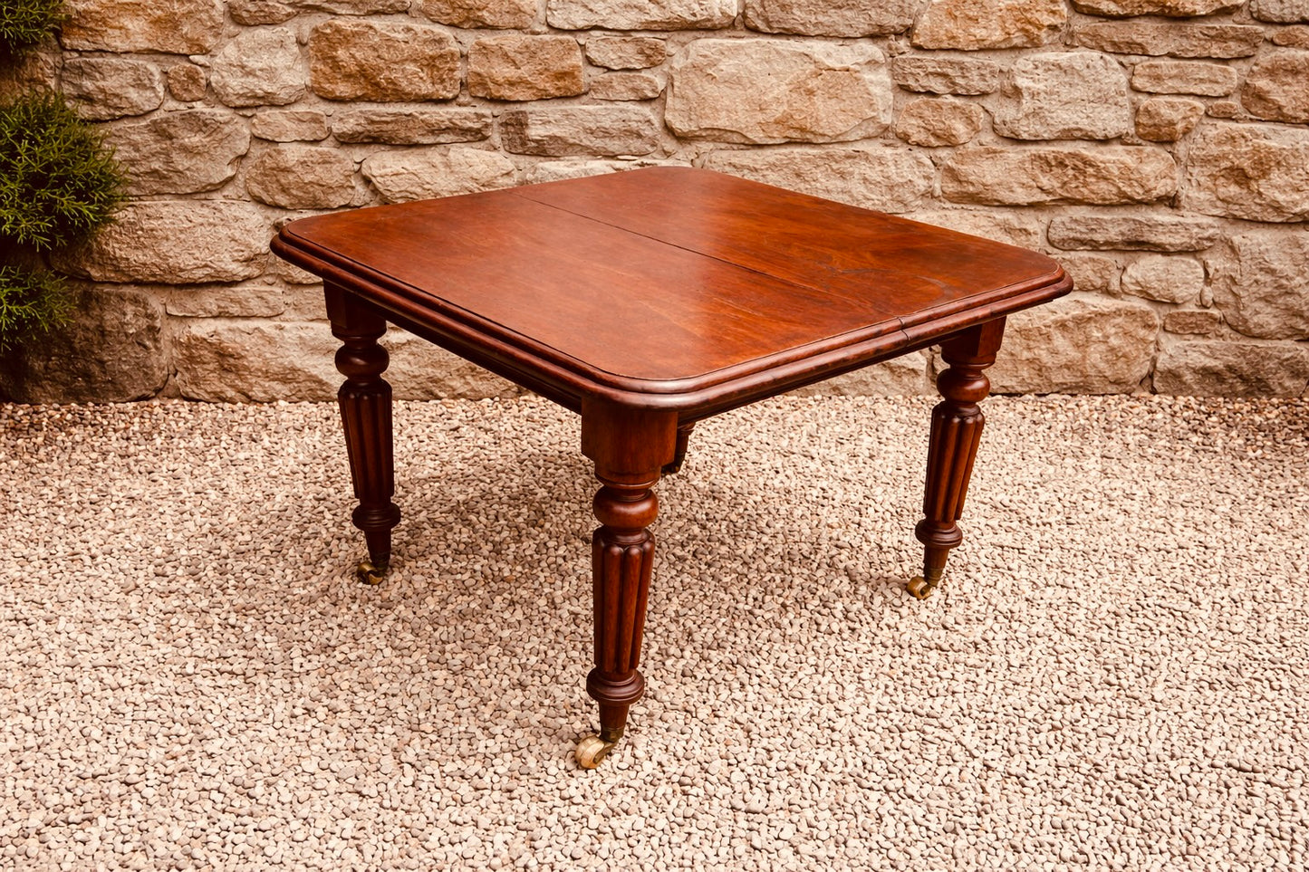 Antique Victorian Oak Dining Table – Early 20th Century Turned Leg Farmhouse Table