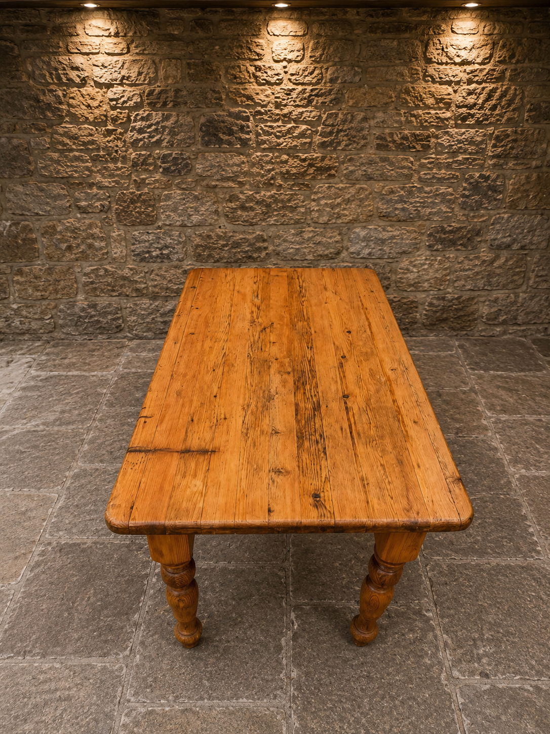 Antique Victorian Pine Farmhouse Dining Table c.1880 – Rustic Country Kitchen Table