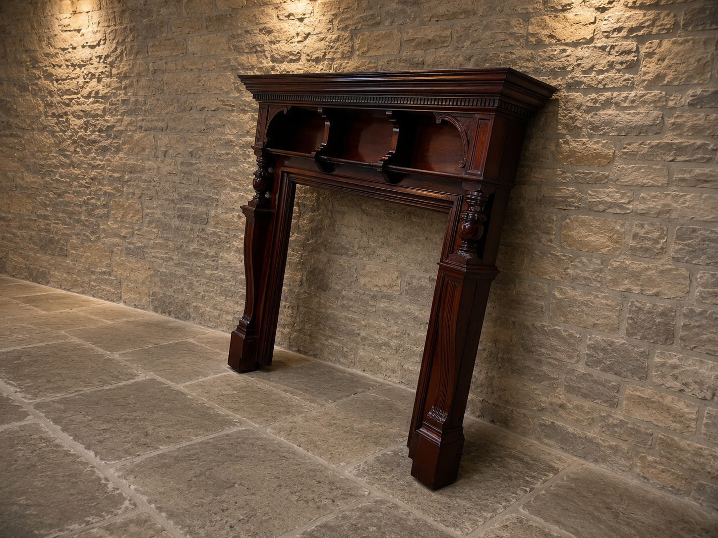 Victorian Mahogany Fireplace Surround | Antique English Fire Mantel | Architectural Salvage | Circa 1885–1905