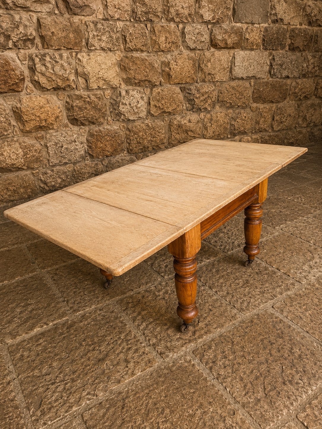Victorian Oak Extending Farmhouse Dining Table