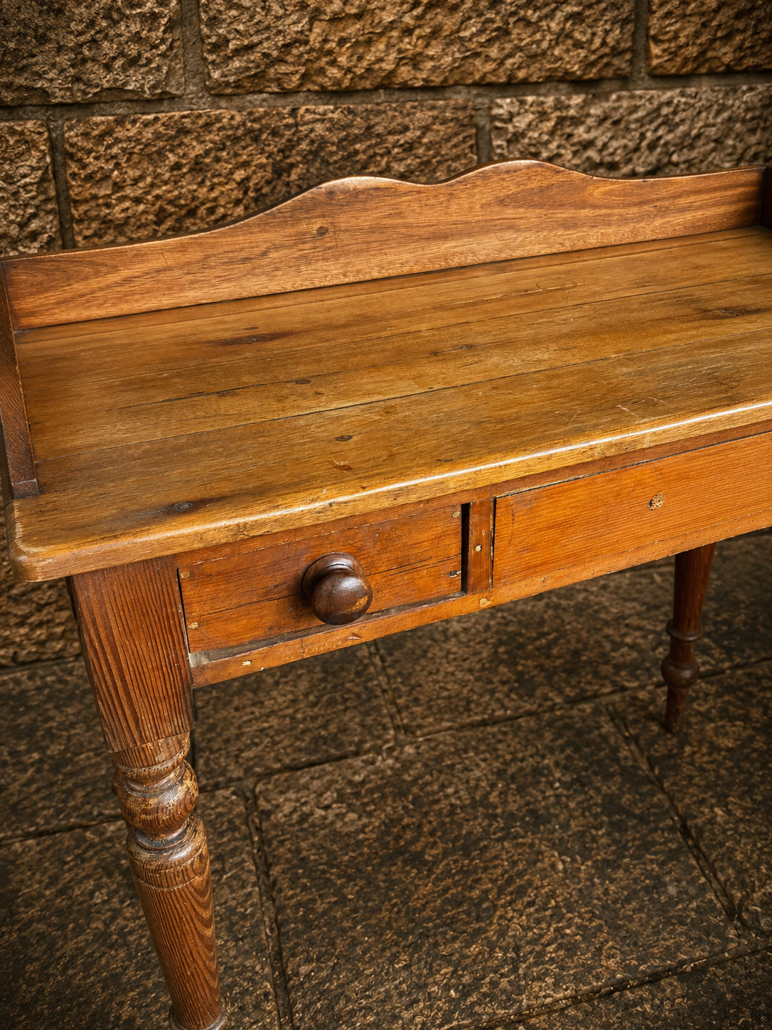 Antique Victorian Pine Washstand Console Table c.1890–1910