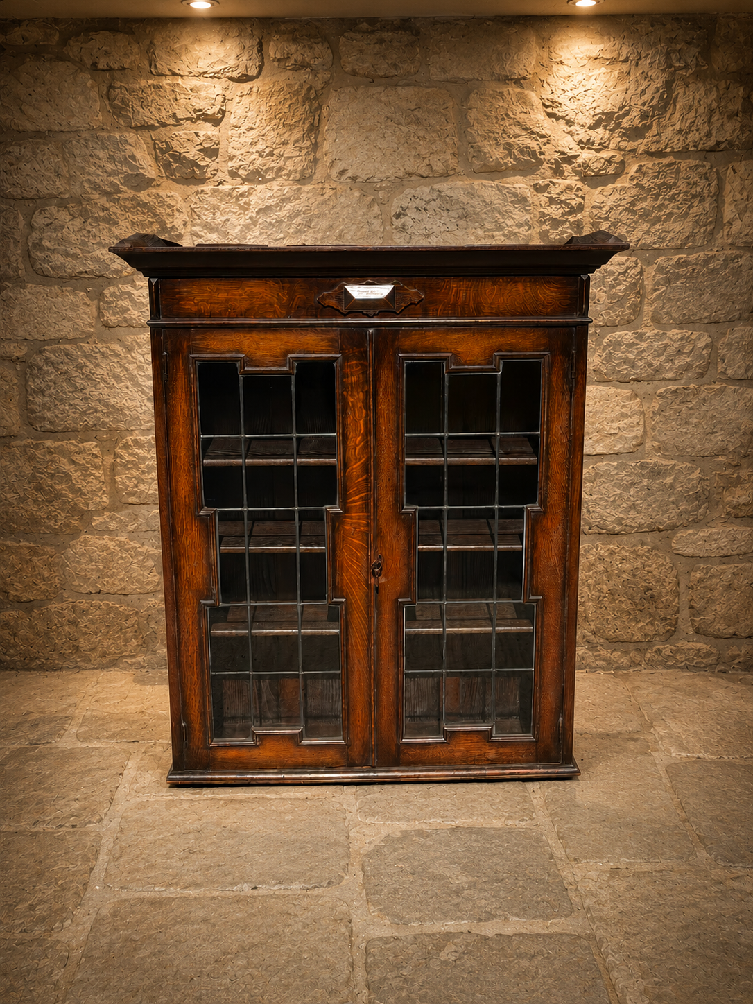 Antique Edwardian Oak Leaded Glass Bookcase – The Globe Furnishing Co. Preston, Circa 1910