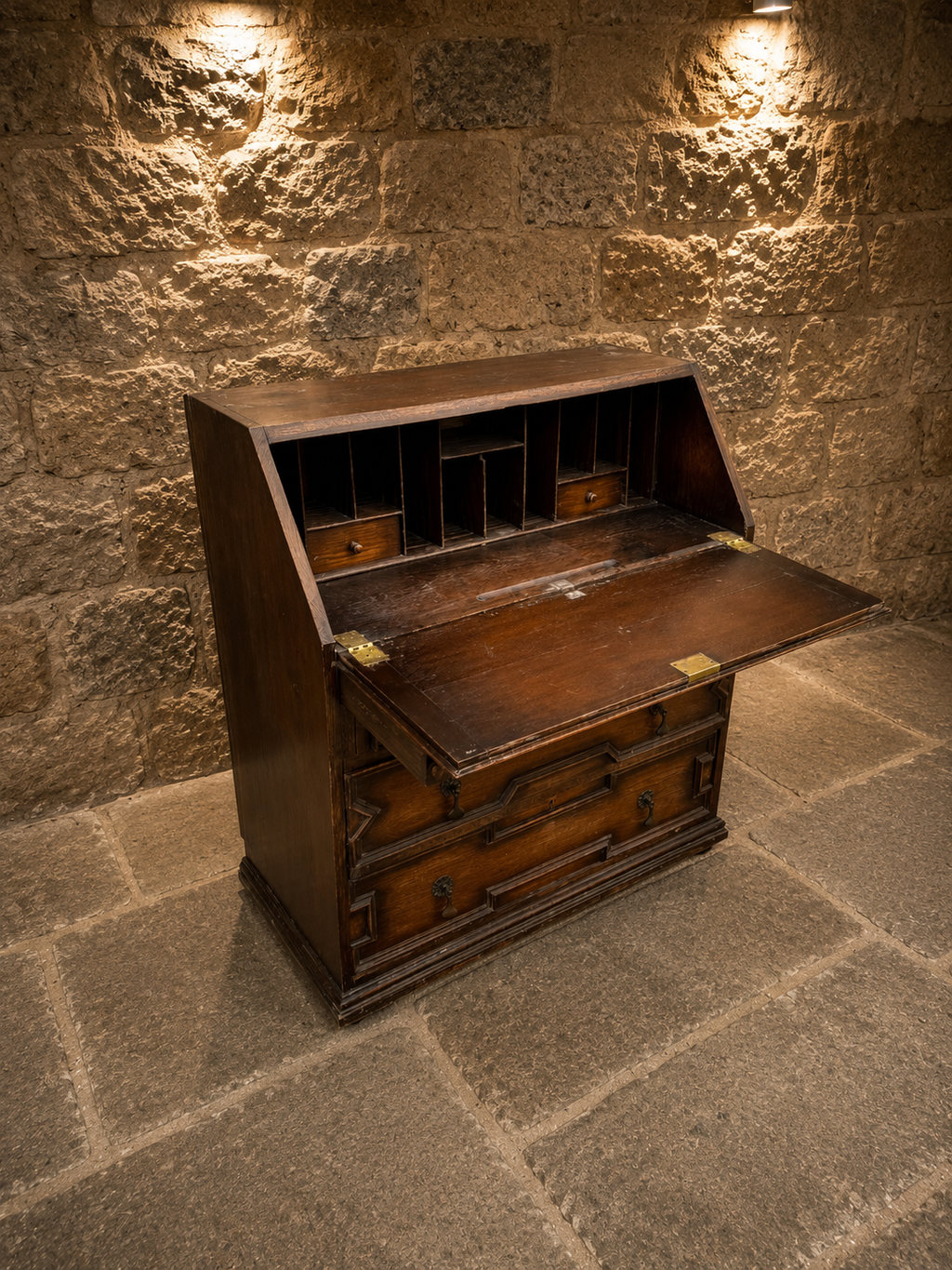 Antique Oak Fall-Front Writing Bureau – Late Victorian / Edwardian Circa 1900