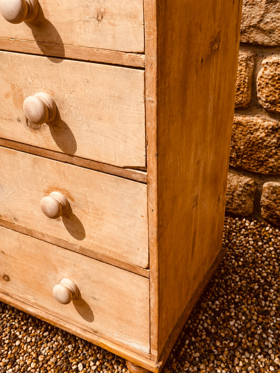 Antique Pine Chest of Drawers – Victorian 2 Over 3 Drawer Dresser