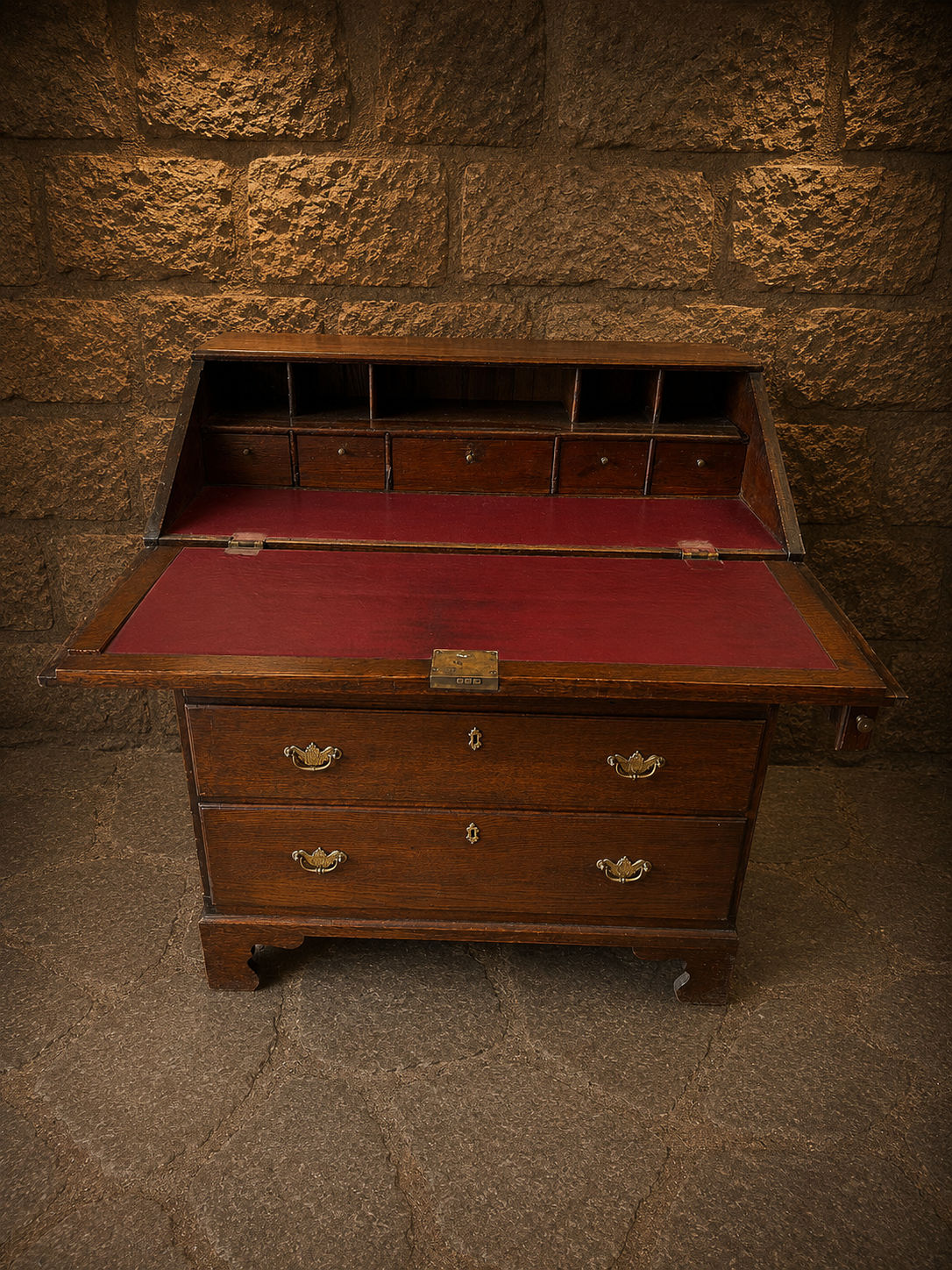Antique Georgian Oak Bureau Chest c1820–1840