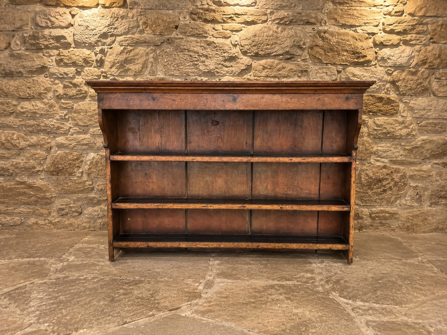 Antique Victorian Oak Open Library Bookcase – Large Country House Bookshelf