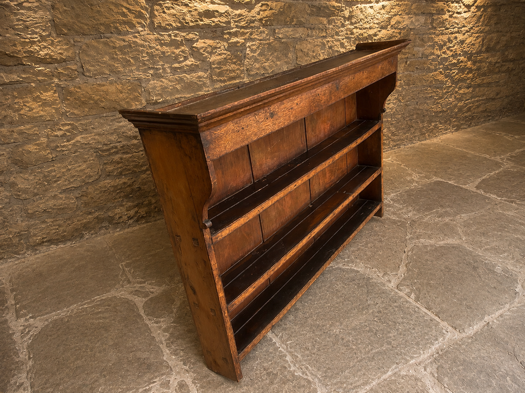 Antique Victorian Oak Open Library Bookcase – Large Country House Bookshelf