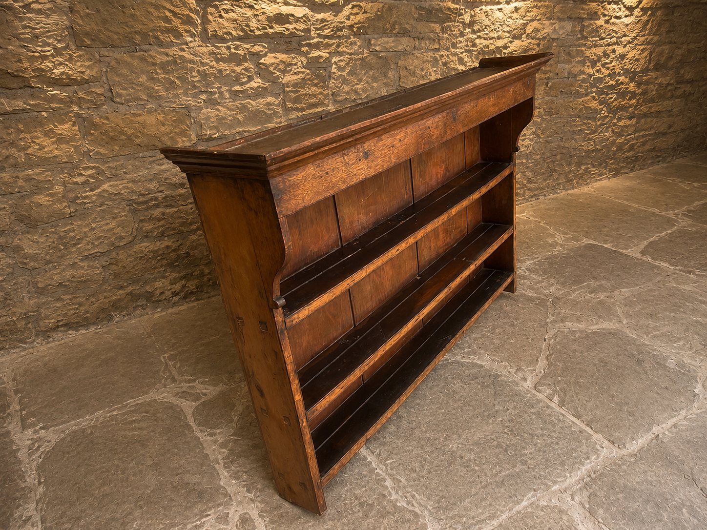Antique Victorian Oak Open Library Bookcase – Large Country House Bookshelf