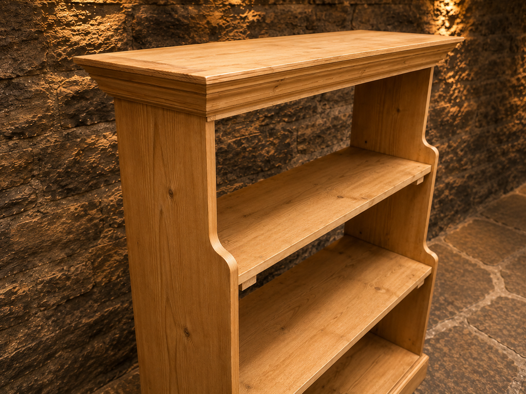 Victorian Solid Pine Open Bookcase | Antique English Shelving Unit | Circa 1890–1910