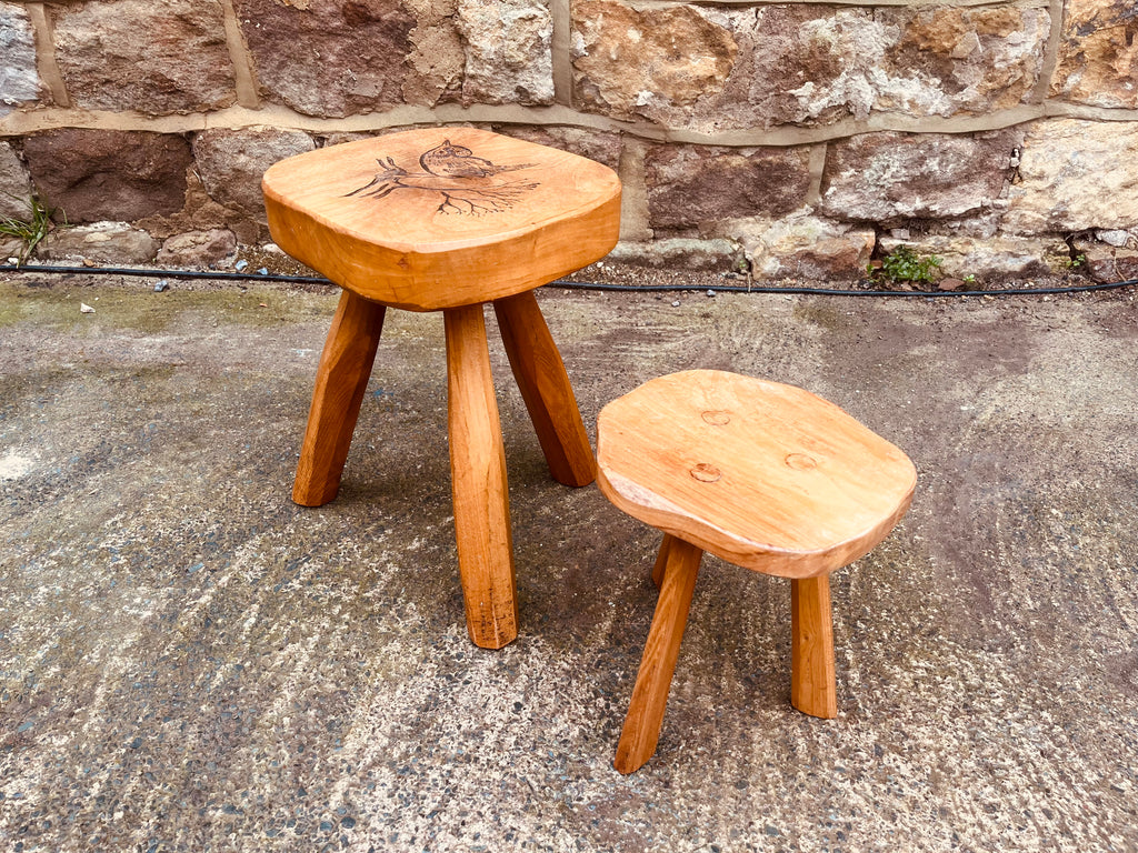 Handmade Solid Wood Stool Set