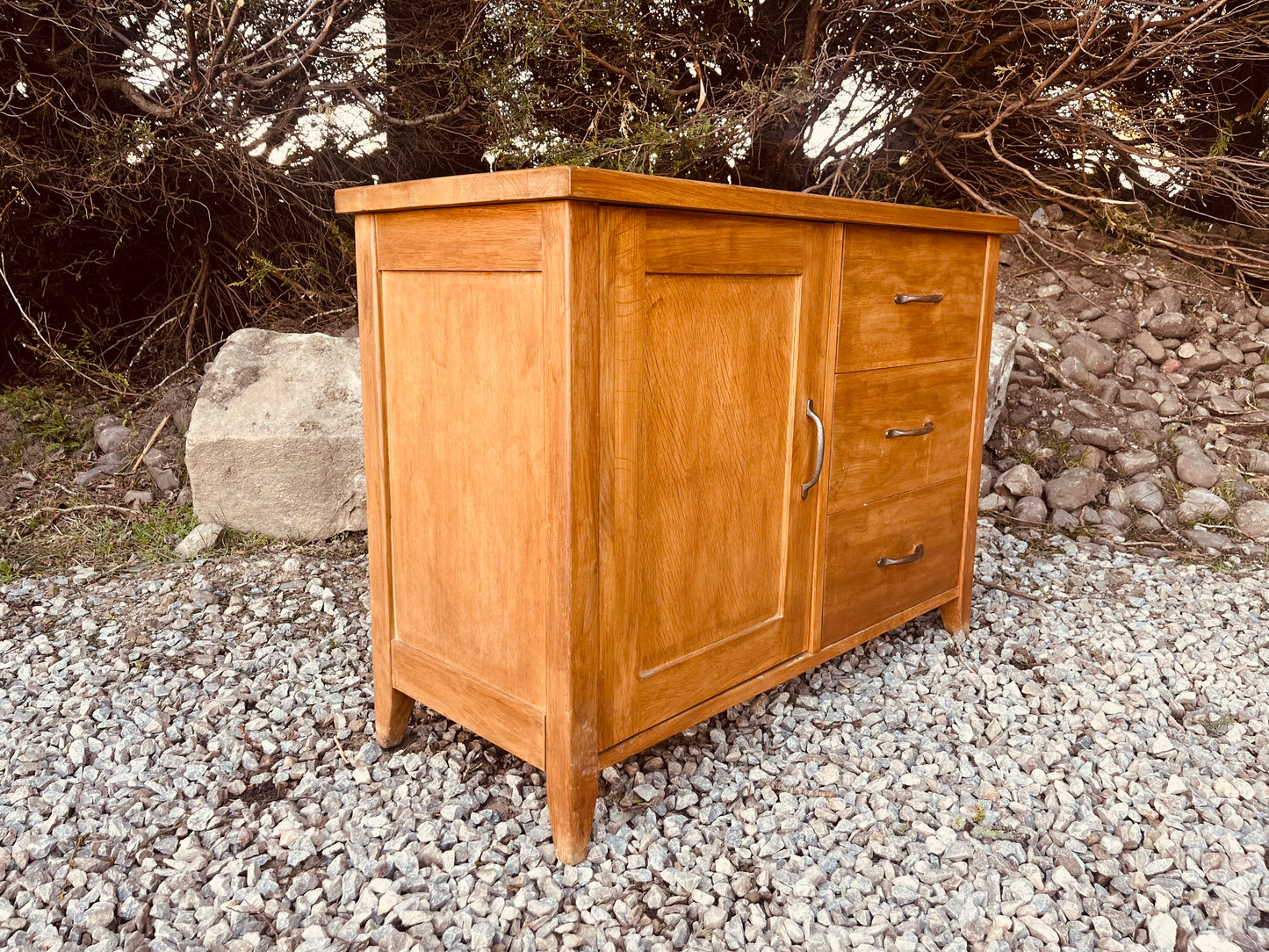 Solid Oak Sideboard with Drawers and Cupboard Storage
