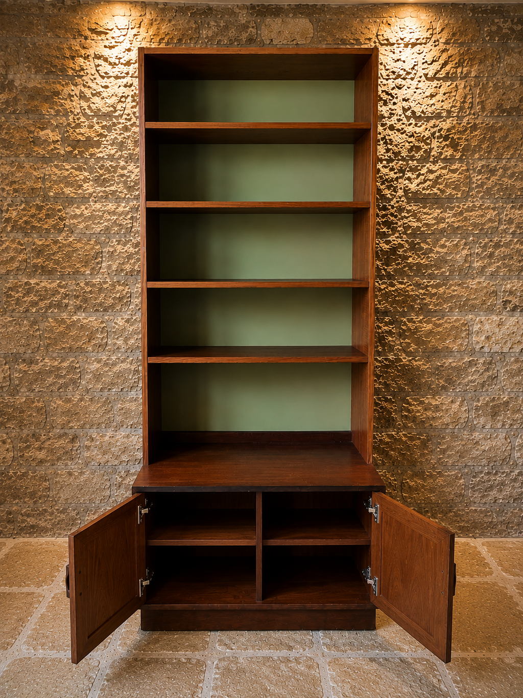 Mid-Century Modern Teak Bookcase & Display Cabinet | Danish Style Shelving Unit | Vintage Storage Cabinet | c.1965–1975