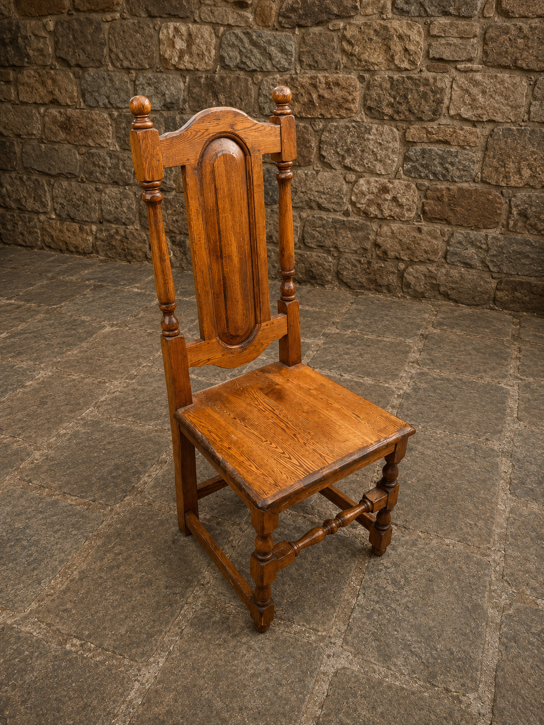 Set of Six Solid Oak Farmhouse Dining Chairs