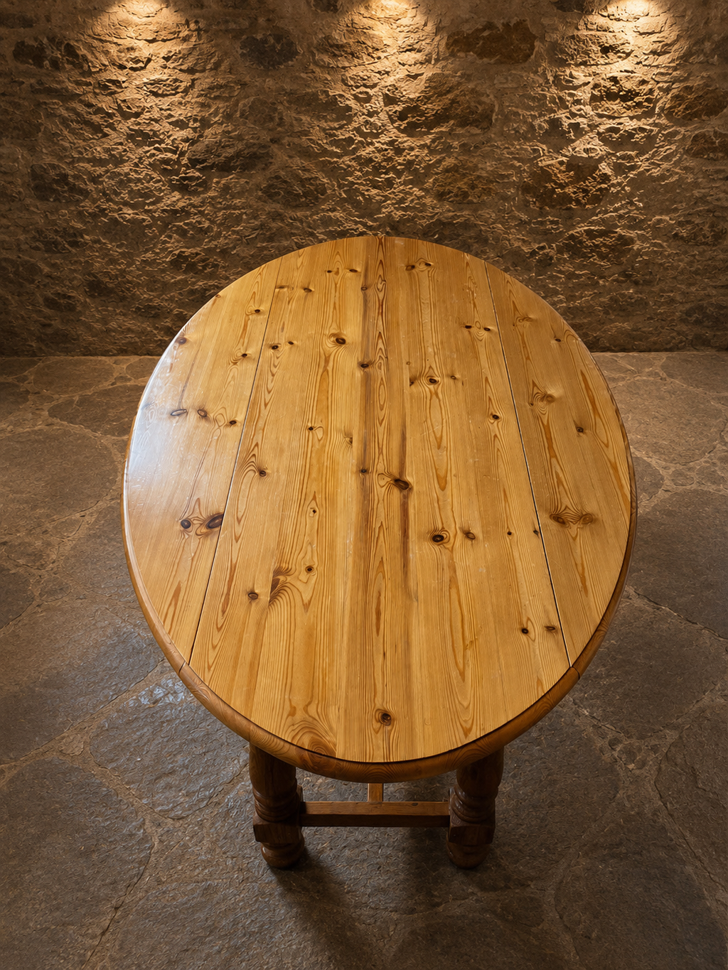 Antique English Pine Gate Leg Dining Table | Solid Pine Drop Leaf Farmhouse Table | Extending Country Dining Table | c.1920–1940