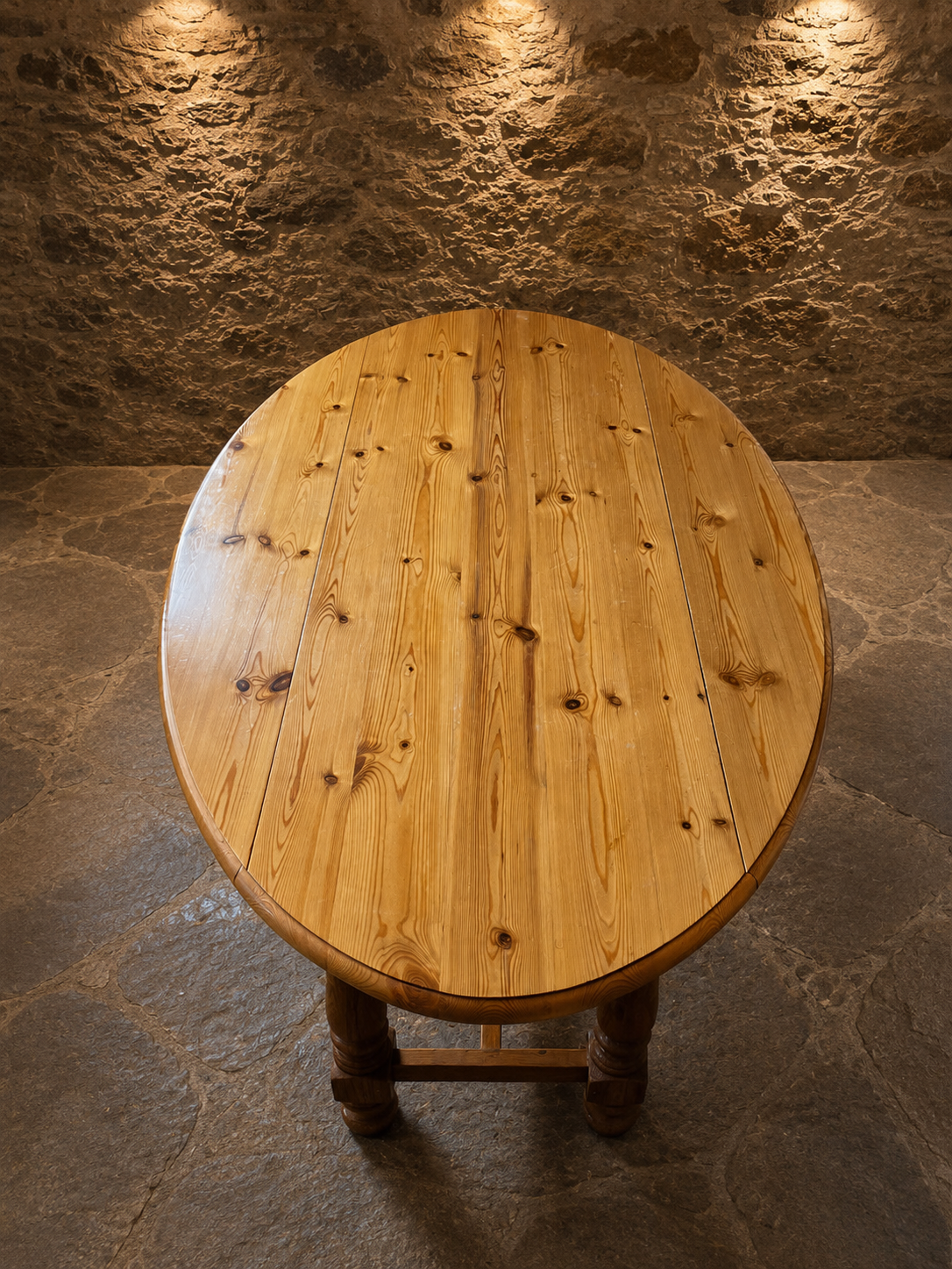 Antique English Pine Gate Leg Dining Table | Solid Pine Drop Leaf Farmhouse Table | Extending Country Dining Table | c.1920–1940