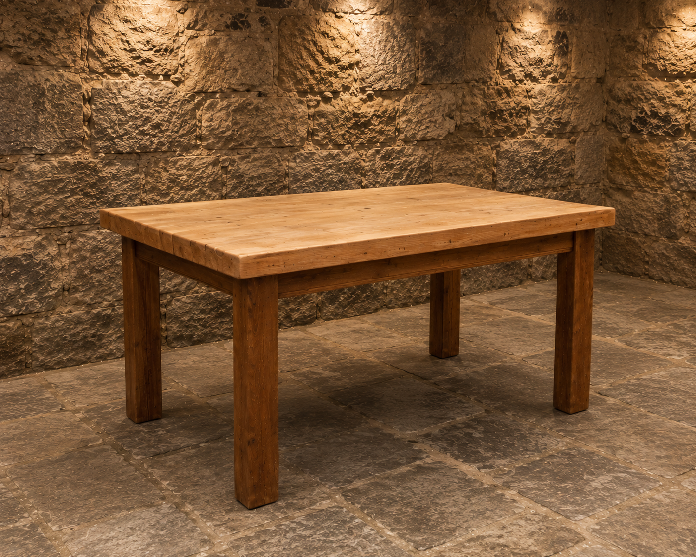 Large Reclaimed Pine Farmhouse Dining Table – Solid Wood Rustic Kitchen Table