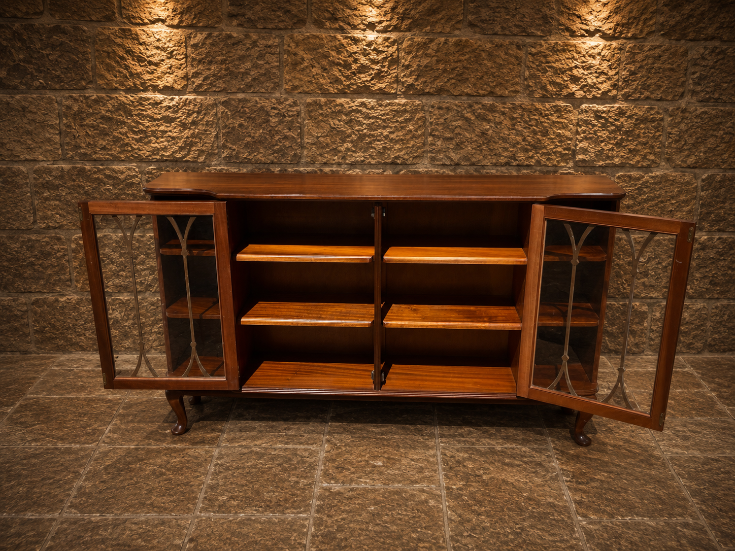 Vintage Mahogany Display Sideboard | Georgian Style Glazed Cabinet | Traditional Drinks Cabinet | Display Bookcase