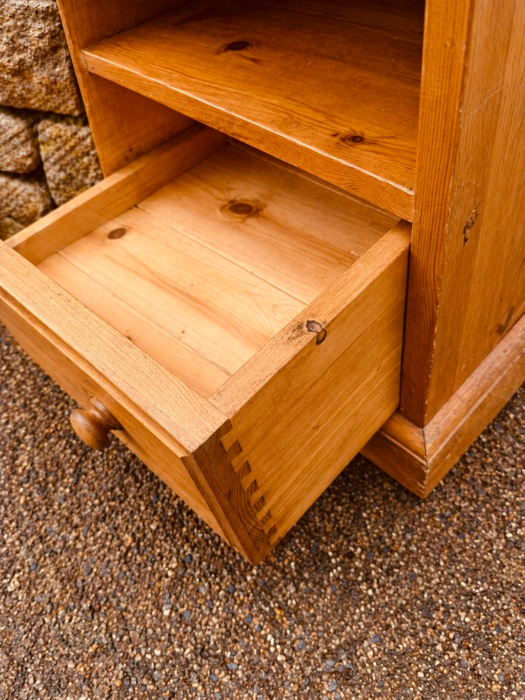 Rustic Solid Pine Media Unit with Cupboard & Drawer