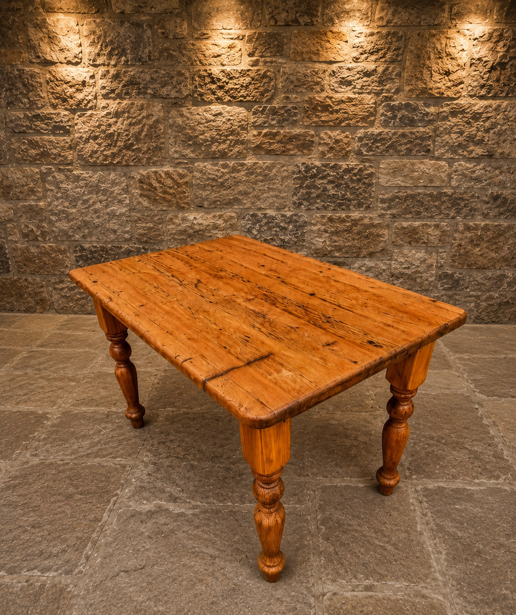 Antique Victorian Pine Farmhouse Dining Table c.1880 – Rustic Country Kitchen Table