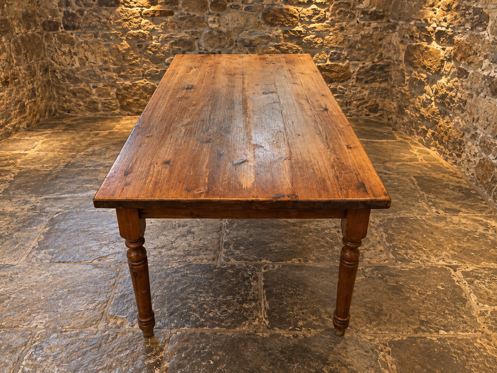 Antique Victorian Pine Farmhouse Dining Table – c.1880