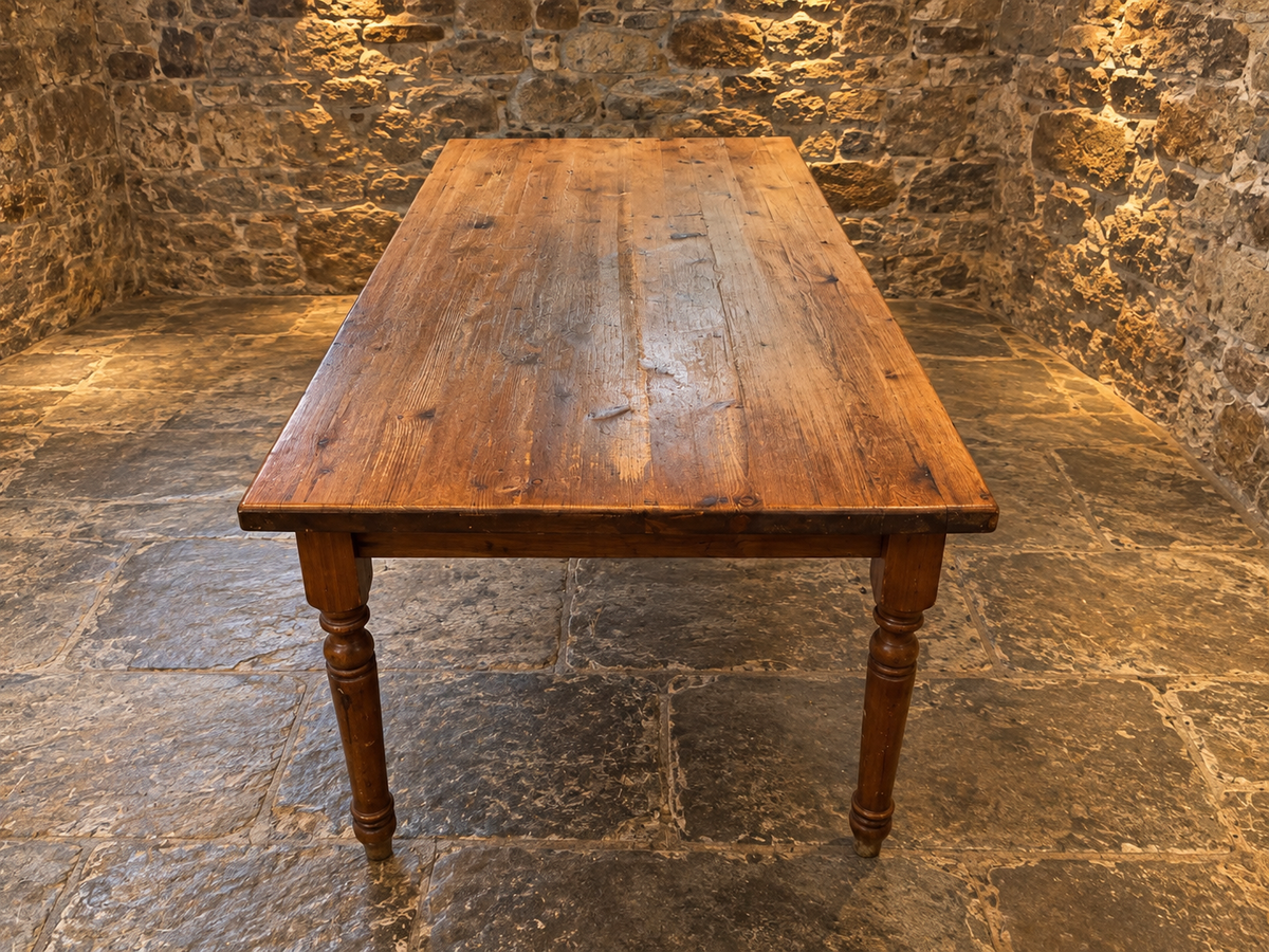 Antique Victorian Pine Farmhouse Dining Table – c.1880