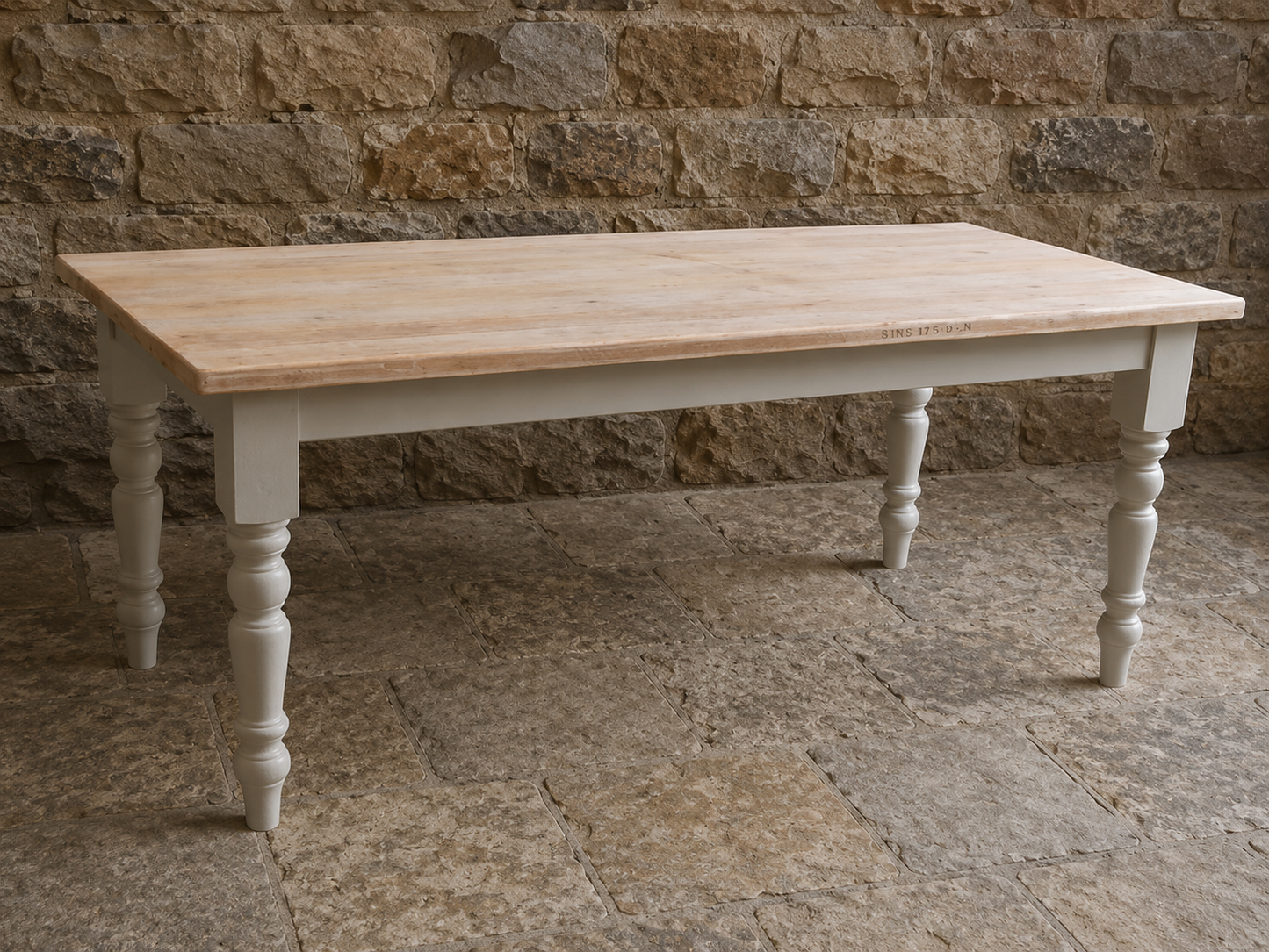 Handmade 6ft Farmhouse Refectory Dining Table | Bespoke Rustic Dining Table | Custom Farrow & Ball Colours Available