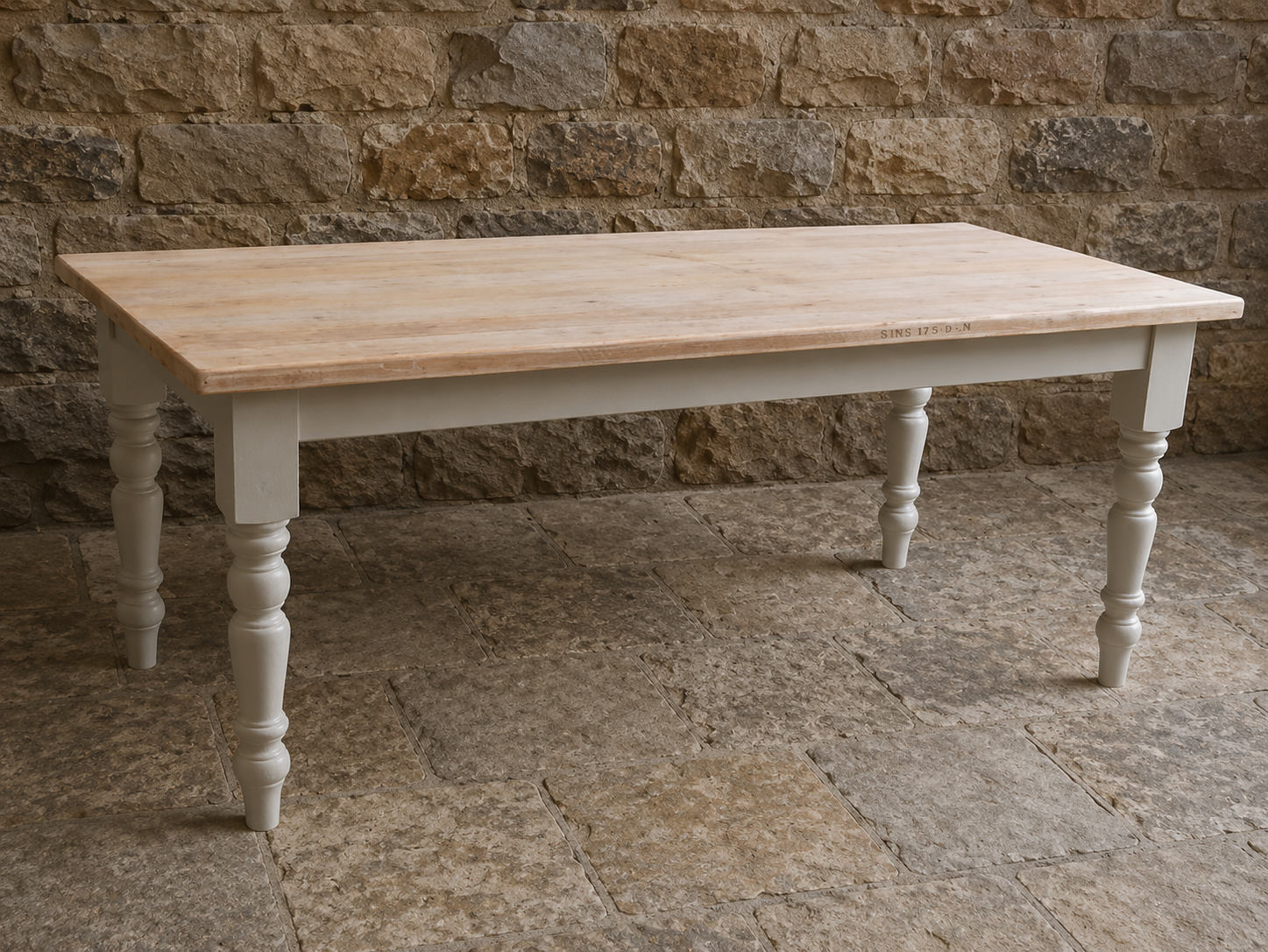 Handmade 6ft Farmhouse Refectory Dining Table | Bespoke Rustic Dining Table | Custom Farrow & Ball Colours Available