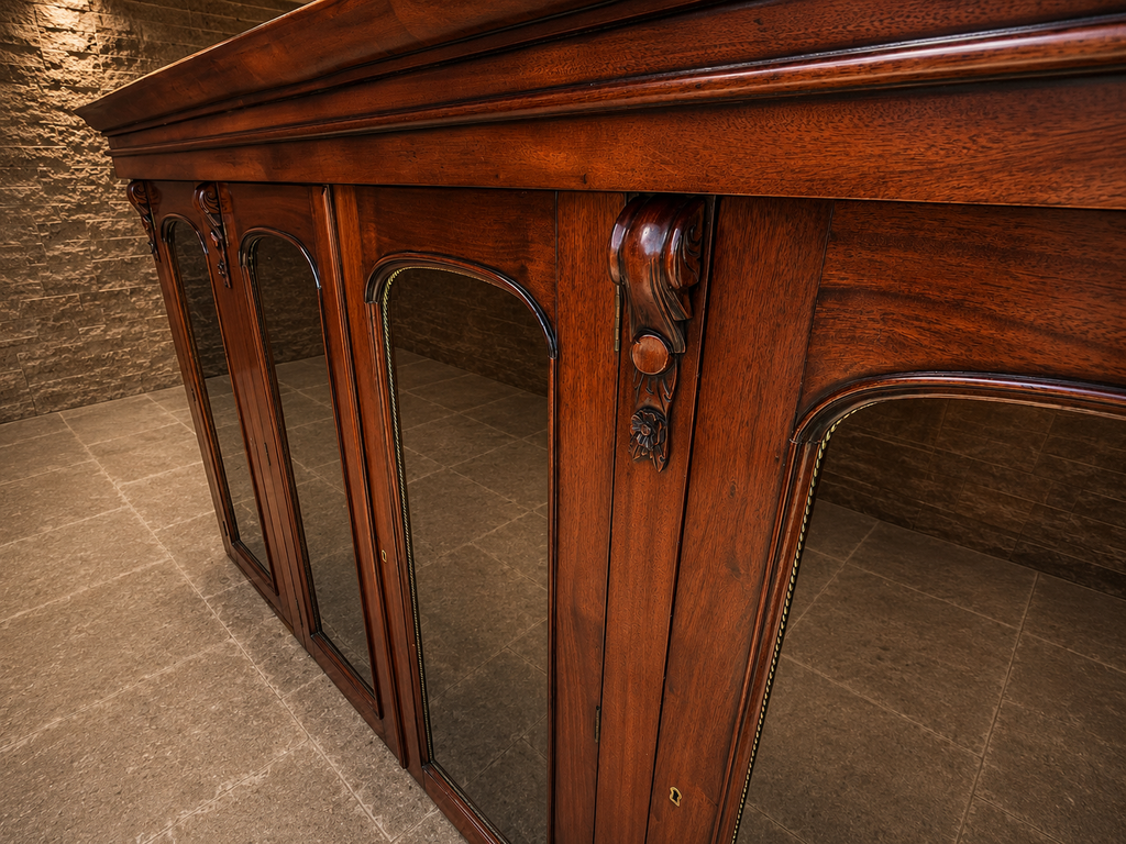 Victorian Mahogany Shop Display Cabinet Base | Antique Glazed Haberdashery Counter