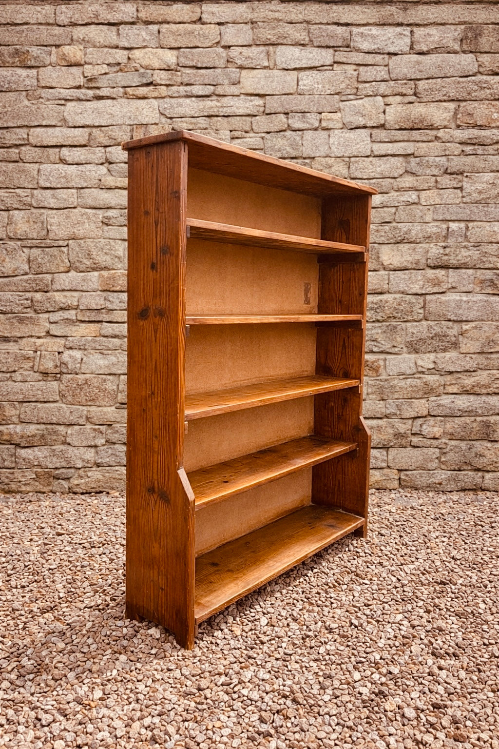 Rustic Pine Bookcase – Open Shelving Unit / Farmhouse Storage