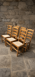 Set of 6 Vintage Ladder Back Dining Chairs