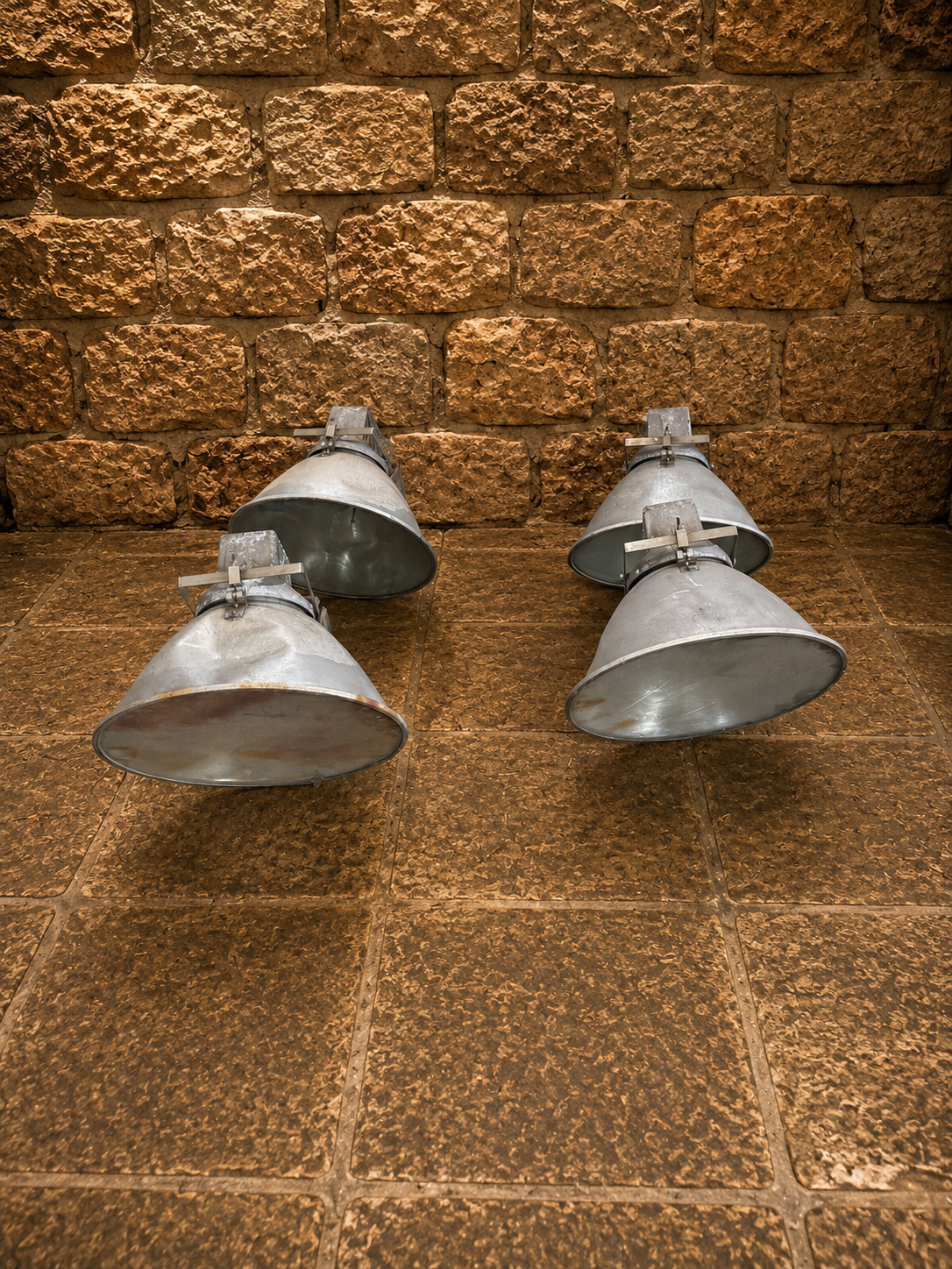 Set of 4 Vintage Industrial Factory Pendant Lights
