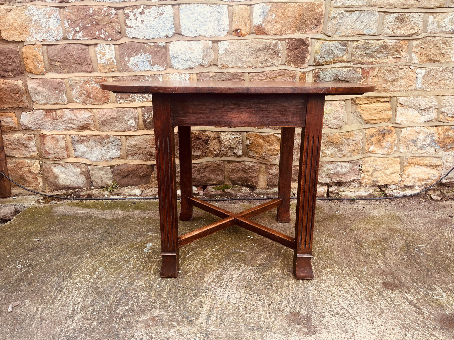 Antique Arts & Crafts Oval Oak Table