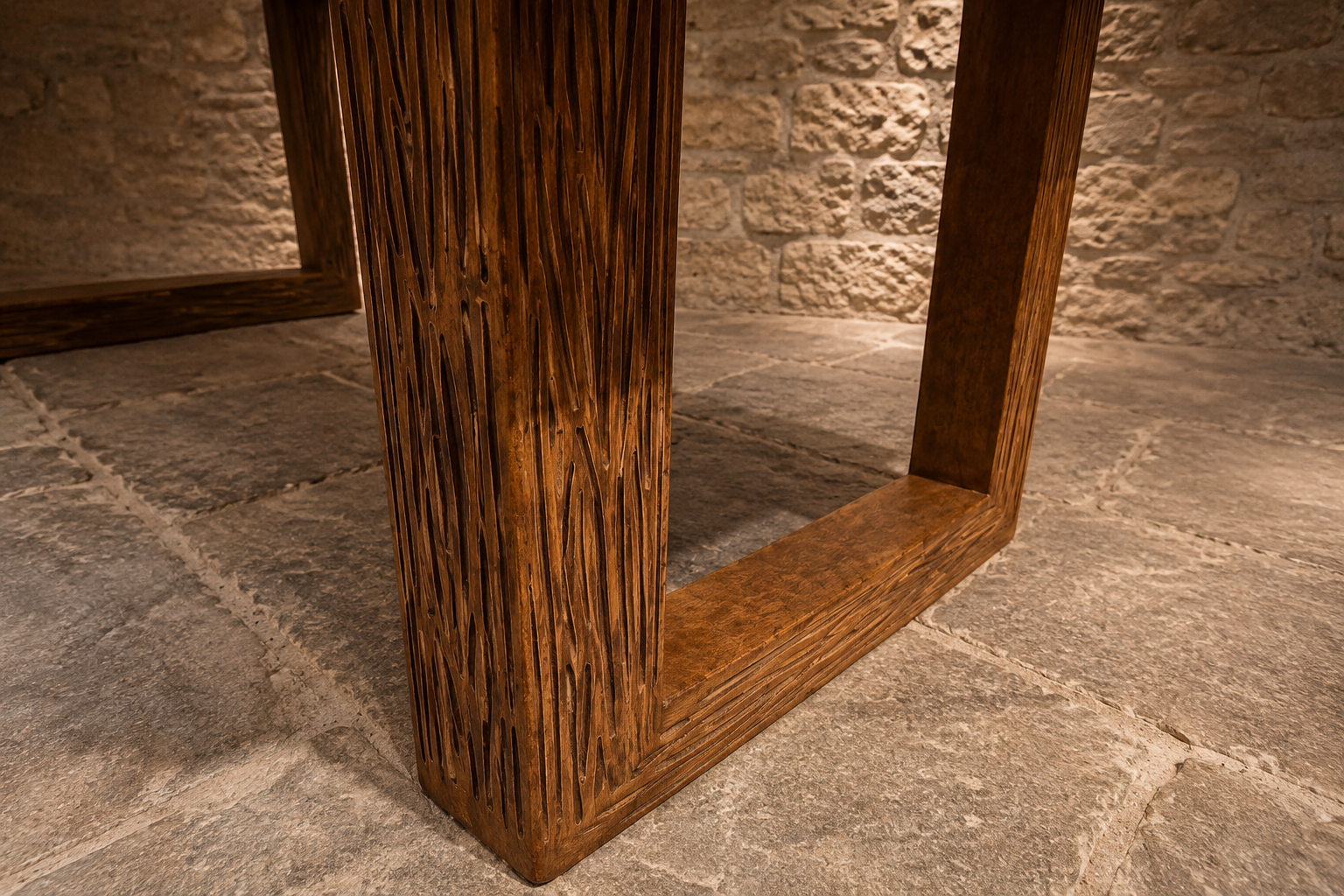 Modern Bespoke Veneered Dining Table with Resin Inlay | Contemporary Designer Kitchen Table | Large Dining Table