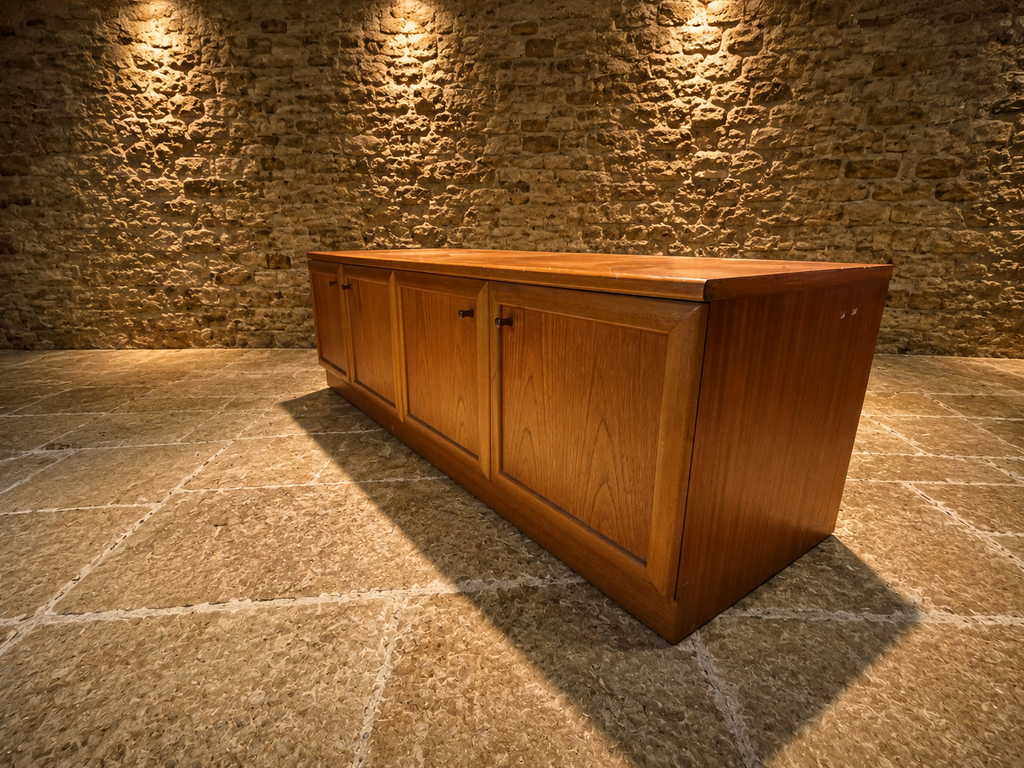 Vintage Mid-Century Modern Teak Sideboard Credenza Media Unit c.1970