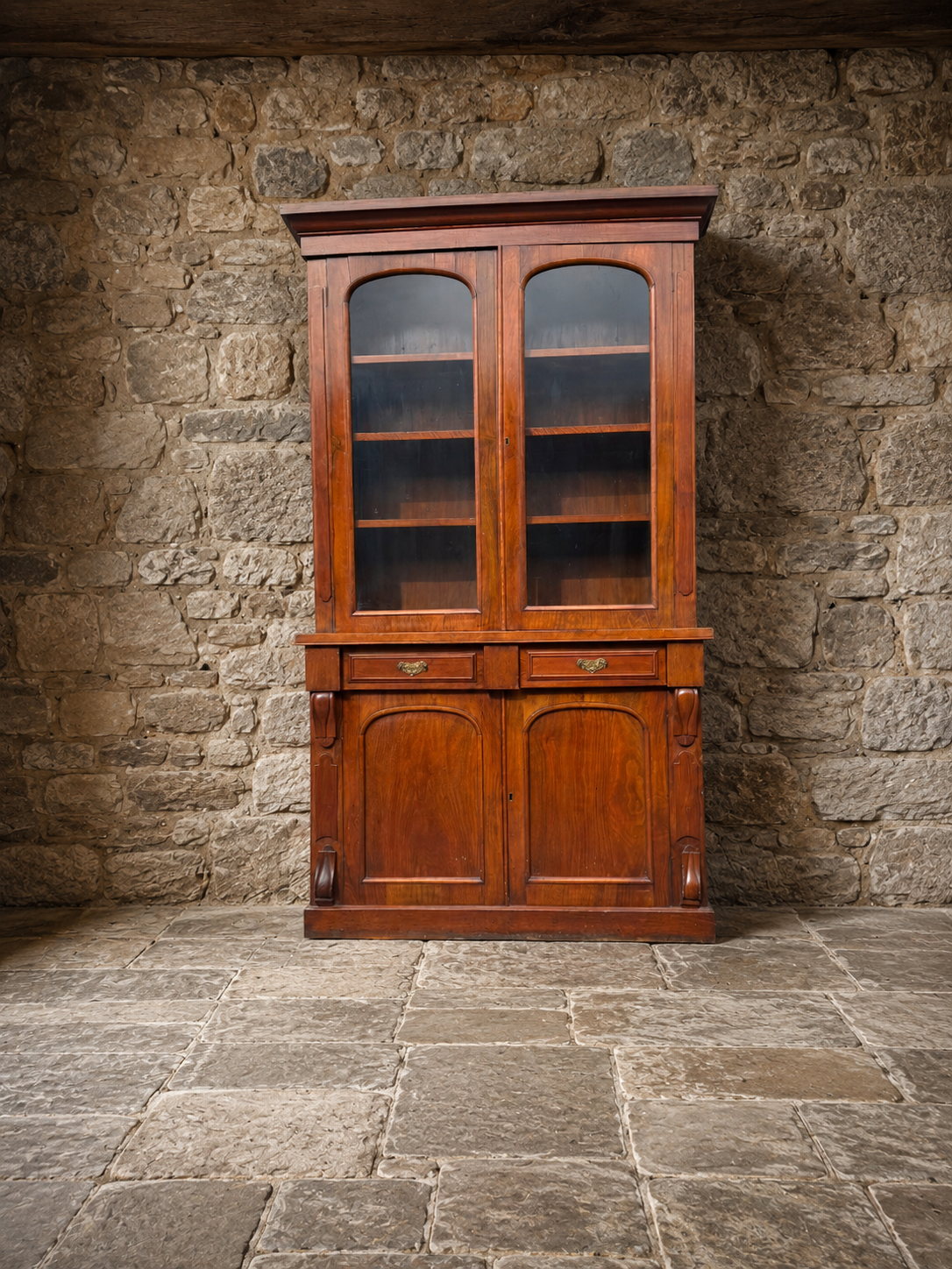 Large Antique Victorian Mahogany Library Bookcase Cabinet | Circa 1880–1900