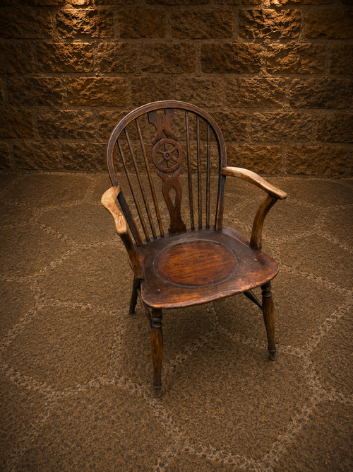 Antique Early 19th Century English Windsor Armchair | Wheelback Elm & Ash Chair | Circa 1820–1850