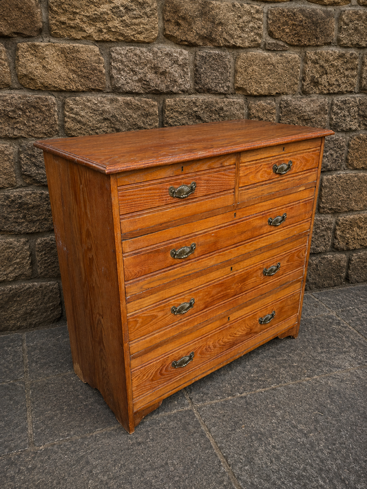 Antique Rustic Chest of Drawers – Victorian Farmhouse Storage Chest