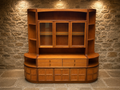 Large Mid Century Modern Teak Wall Unit | Scandinavian Display Cabinet, Bookcase & Sideboard | Circa 1965–1975