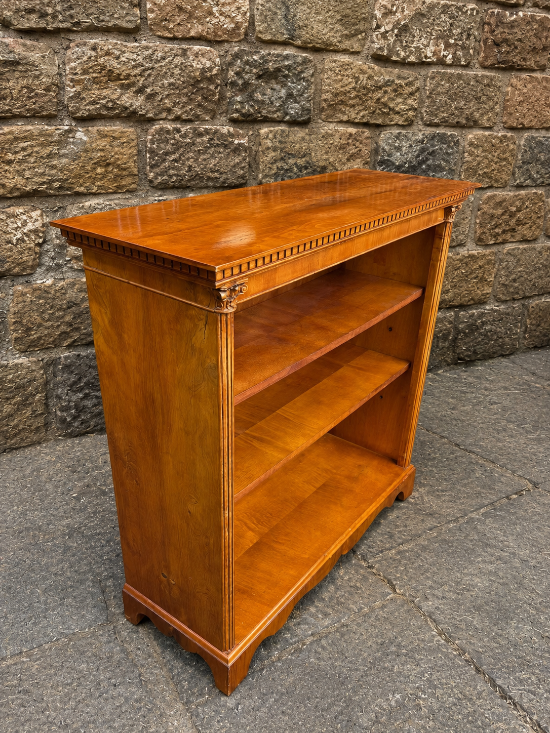 Vintage Georgian Style Mahogany Open Bookcase