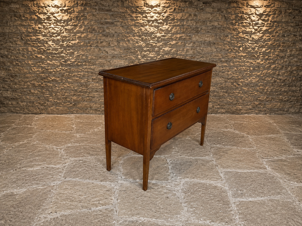 Antique Georgian Mahogany Two Drawer Chest of Drawers | Early 19th Century Bedside Chest | c.1810–1830