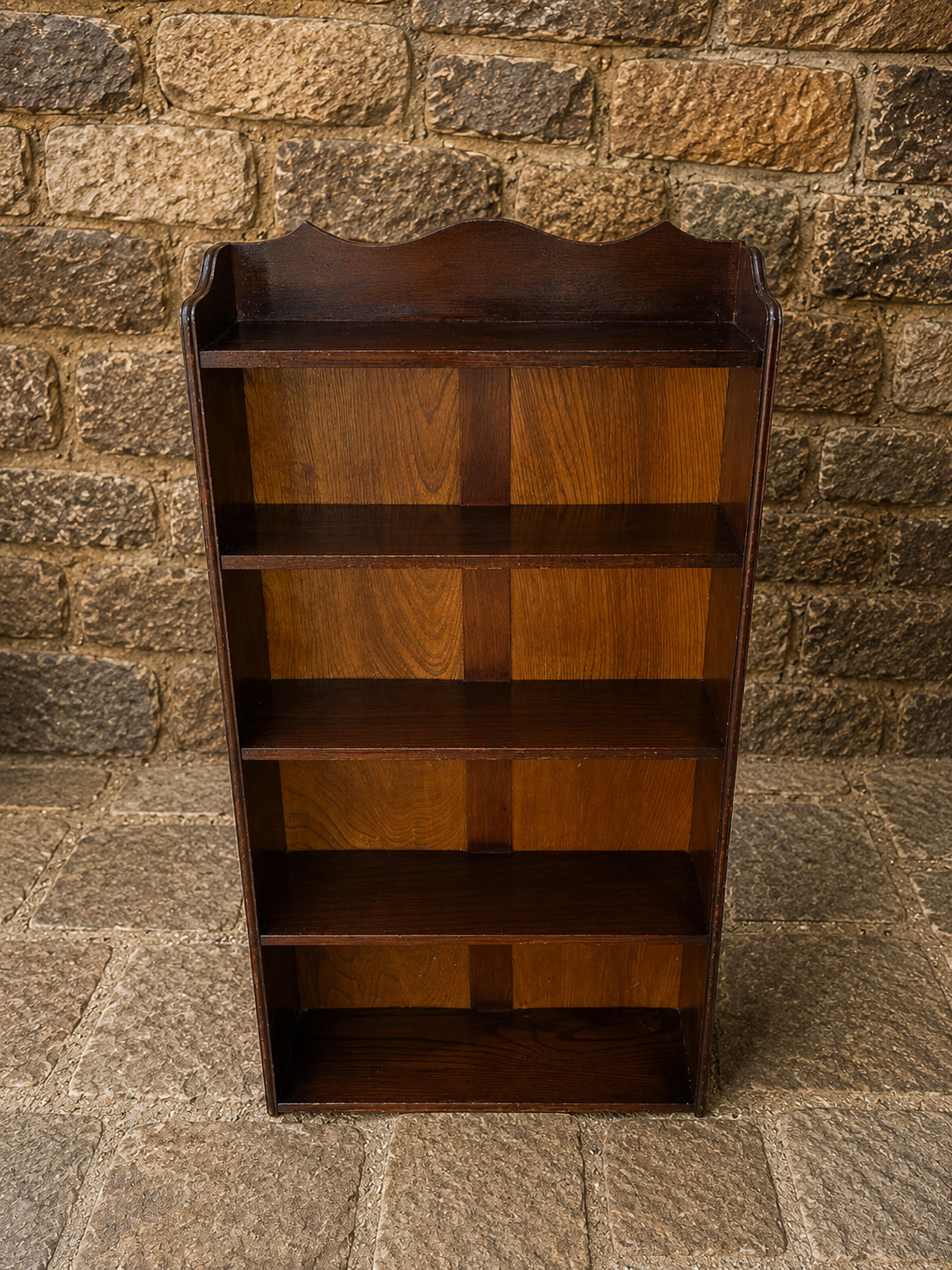Antique Oak Open Bookcase – Arts & Crafts Tiger Oak Shelving Unit