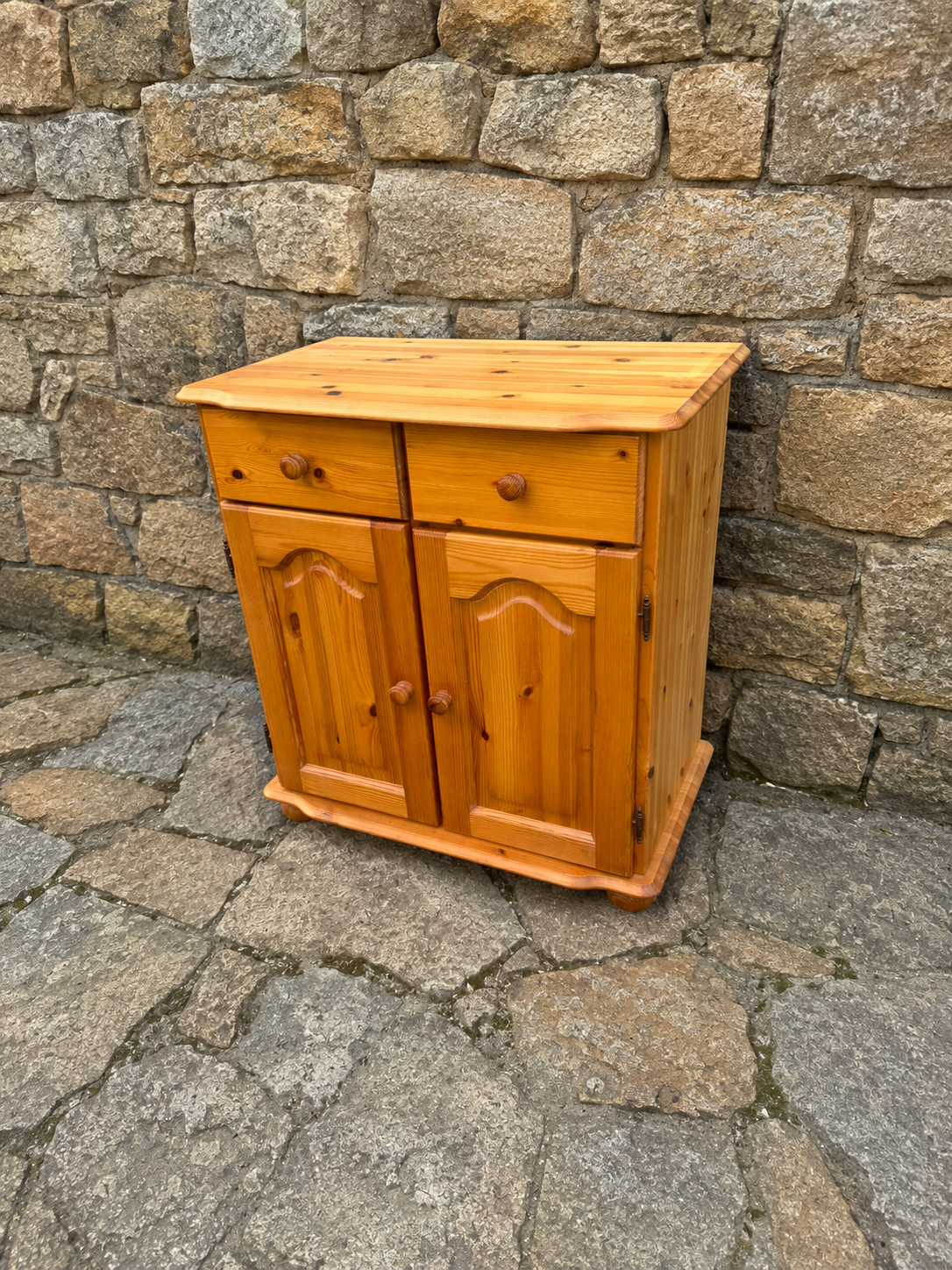 Vintage Pine Bedside Cabinet | Rustic Farmhouse Storage Cupboard | Country Pine Side Cabinet | Cottage Bedroom Cabinet