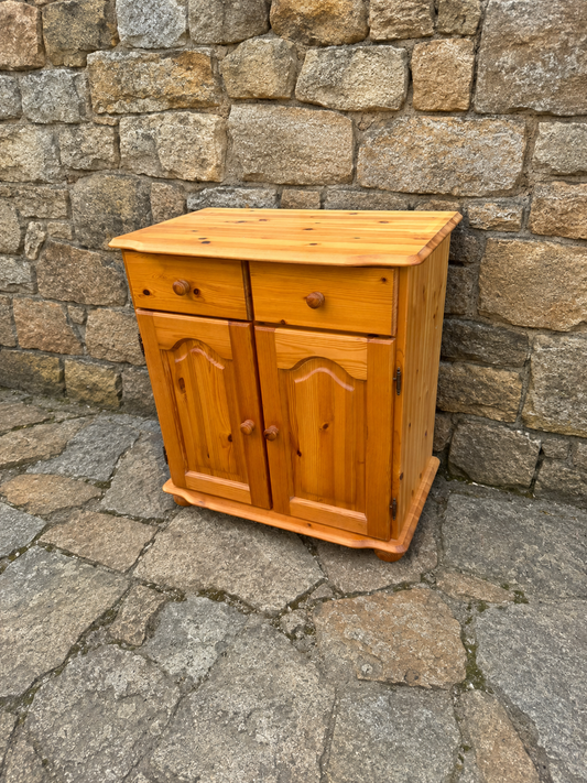 Vintage Pine Bedside Cabinet | Rustic Farmhouse Storage Cupboard | Country Pine Side Cabinet | Cottage Bedroom Cabinet