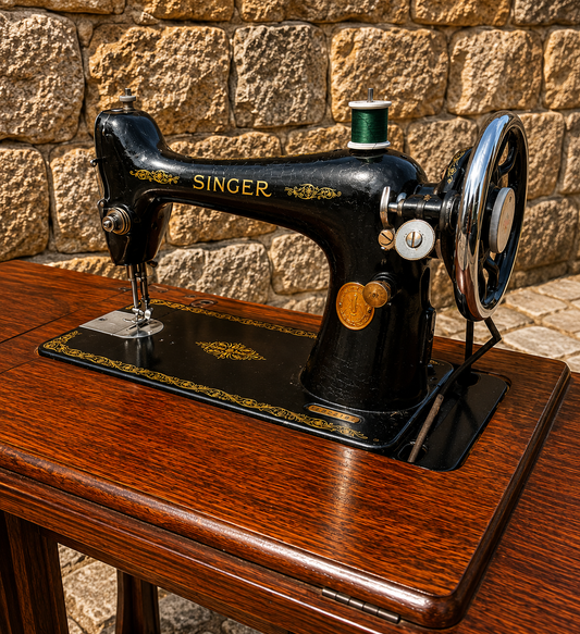 Antique Singer Treadle Sewing Machine in Original Oak Cabinet c.1925–1938