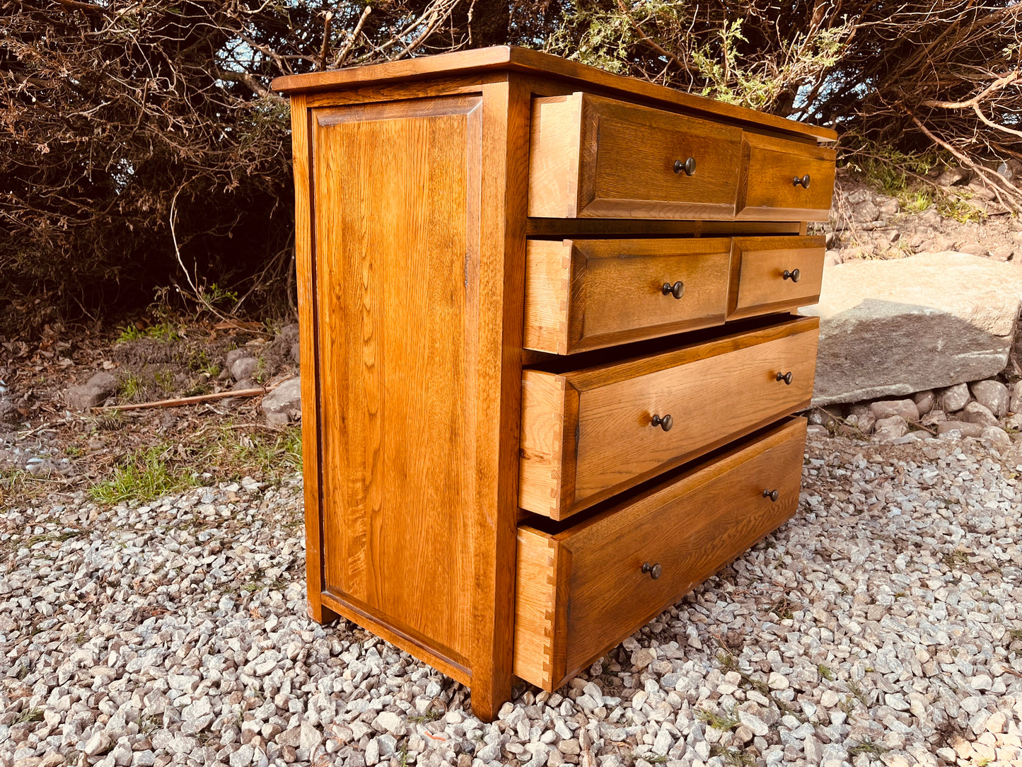 Solid Oak 7 Drawer Chest of Drawers – Traditional Country Style
