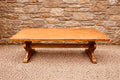 Large Solid Oak Farmhouse Dining Table – Rustic Refectory Trestle Base