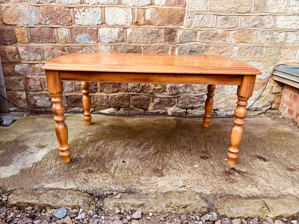 Vintage Farmhouse Dining Table with Turned Legs
