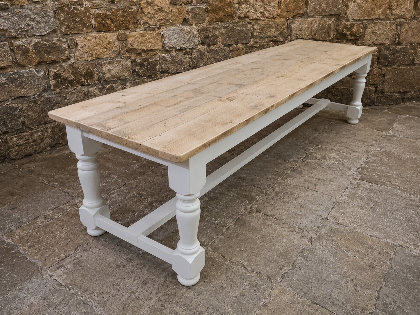 Handmade Bespoke Farmhouse Dining Table | Reclaimed Pine Top | Custom Sizes 4ft–13ft