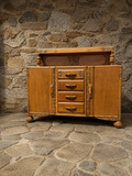 Antique Carved Oak Art Deco Sideboard c1930