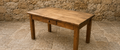 Rustic Farmhouse Pine Dining Table – Vintage Country Kitchen Table With Drawer